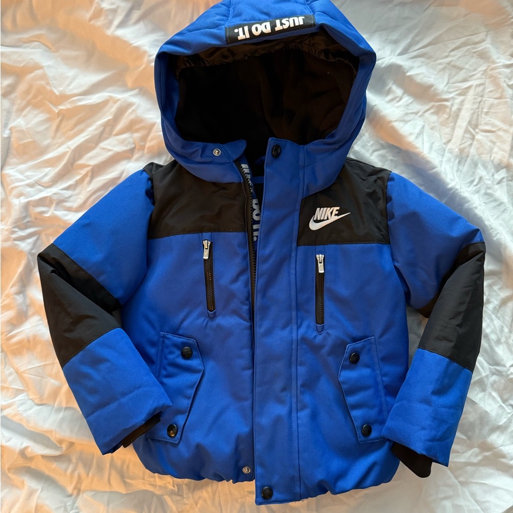 Nike Kids Blue and Black Puffer Jacket